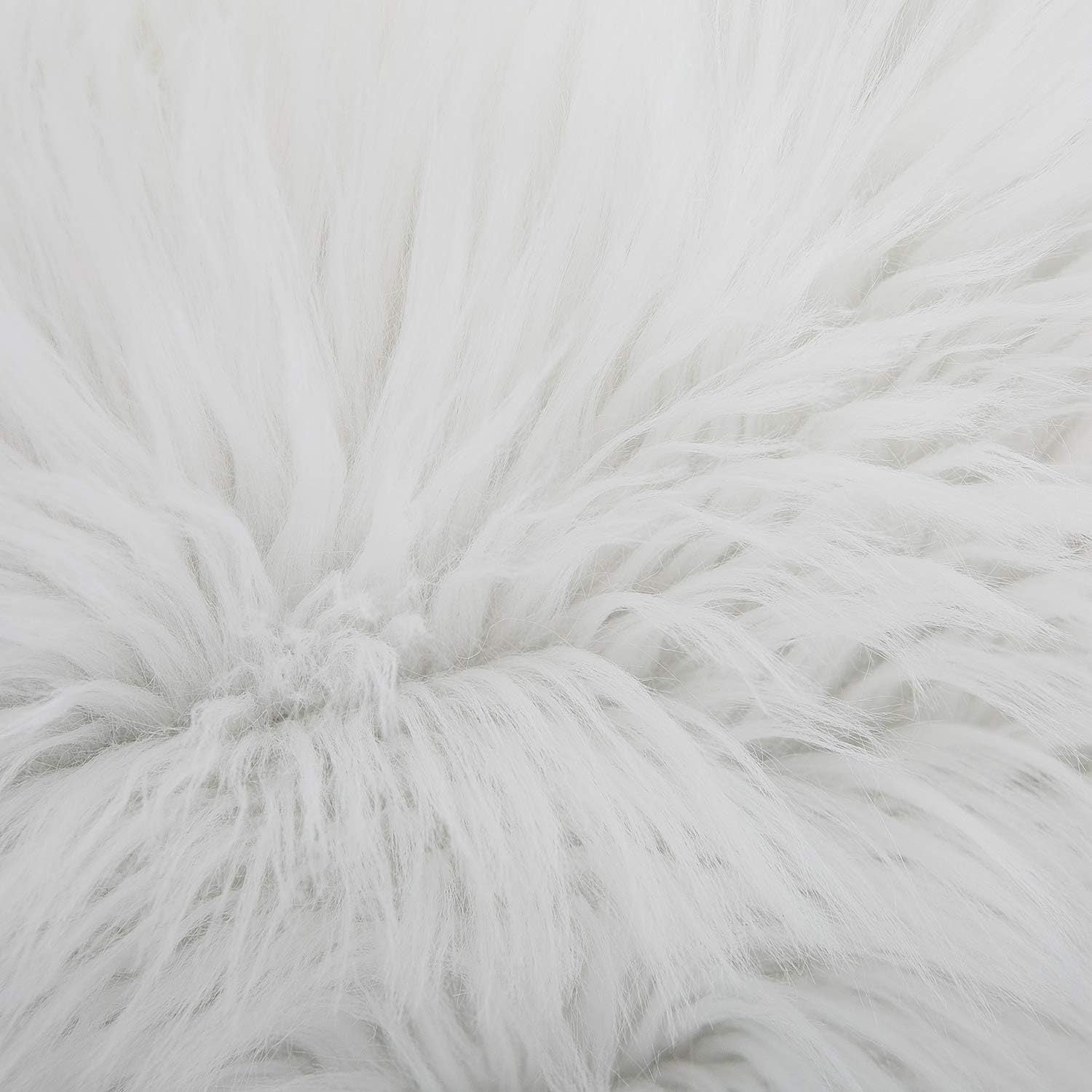 White Luxurious Long Faux Fur Cushion Covers - Set of 2, 45x45cm Soft Plush Decorative Pillowcases for Sofa & Bed - STripleB