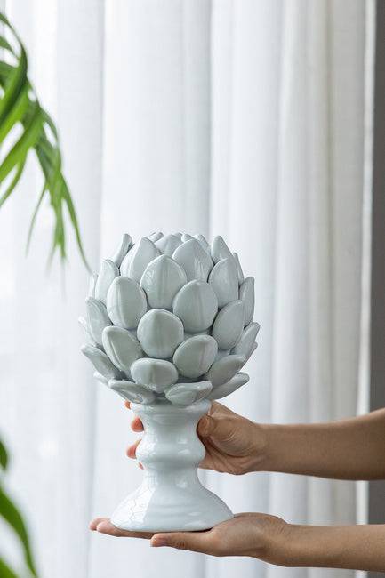 White Ceramic Artichoke Sculpture - STripleB 