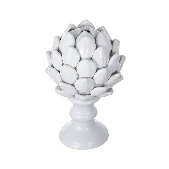 White Ceramic Artichoke Sculpture - STripleB 