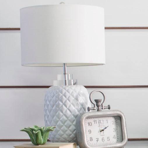 Pineapple White Table Lamp - Gloss Ceramic - STripleB 