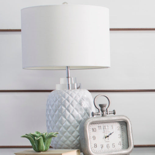 Pineapple White Table Lamp - Gloss Ceramic – STripleB