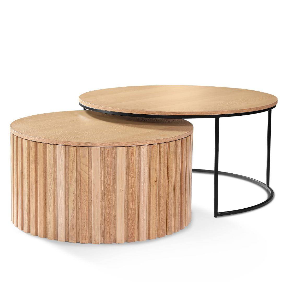 Apollo Bay Coffee Table Set-Oak Pleated - STripleB 